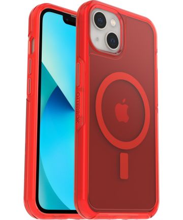 OtterBox Symmetry+ Apple iPhone 13 Hoesje met MagSafe Transparant Rood Hoesjes