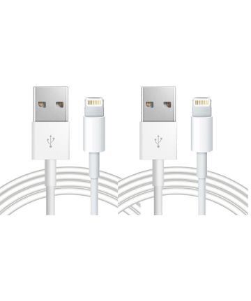 Apple Lightning iPhone / iPad Kabel 2 Meter Wit - Duo Pack Kabels