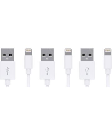 Witte 2m lange kabel voor Apple Lightning - Triple Pack Kabels