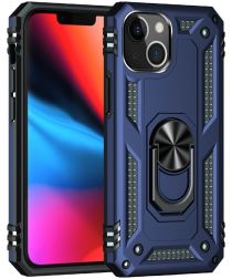 Apple iPhone 13 Hoesje Hybride Kickstand Back Cover Blauw