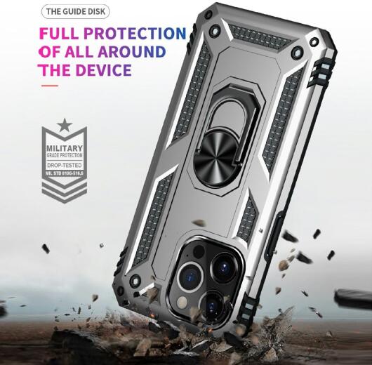 Apple iPhone 13 Pro Max Hoesje Hybride Kickstand Back Cover Zilver afbeelding 4
