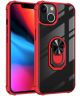 Apple iPhone 13 Hoesje Hybride Kickstand Back Cover Transparant/Rood