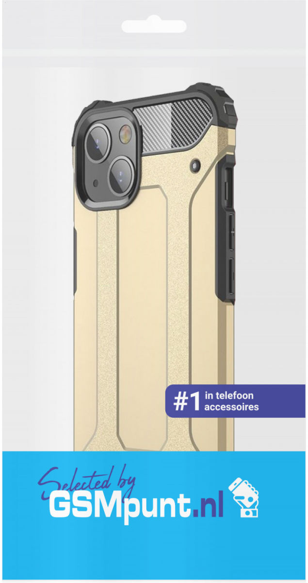 Apple iPhone 13 Mini Hoesje Shock Proof Hybride Back Cover Goud afbeelding 2