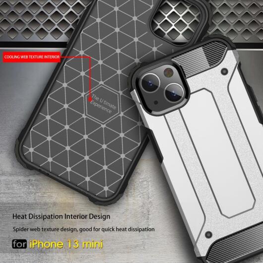Apple iPhone 13 Mini Hoesje Shock Proof Hybride Back Cover Goud afbeelding 6