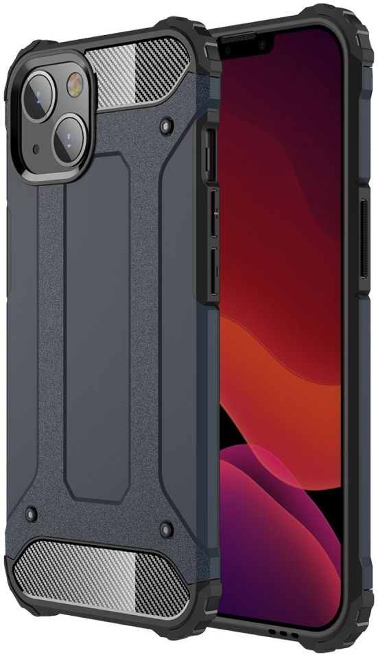 Apple iPhone 13 Mini Hoesje Shock Proof Hybride Back Cover Donkerblauw afbeelding 1