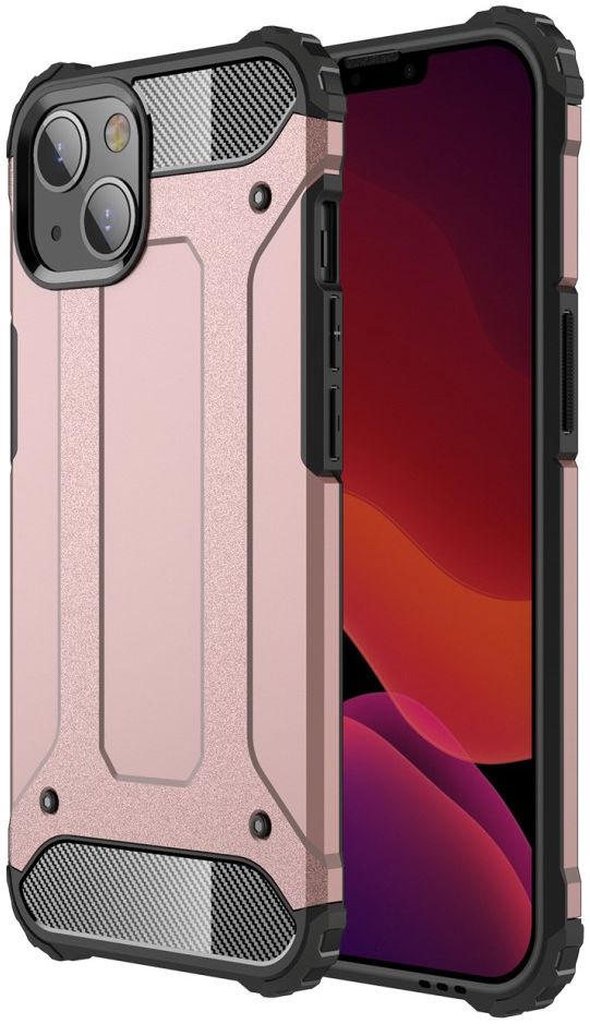Apple iPhone 13 Hoesje Shock Proof Hybride Back Cover Roze afbeelding 1