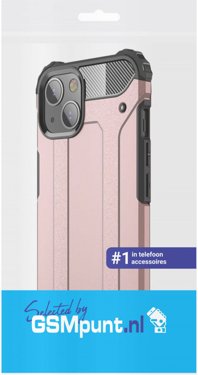 Apple iPhone 13 Hoesje Shock Proof Hybride Back Cover Roze afbeelding 2
