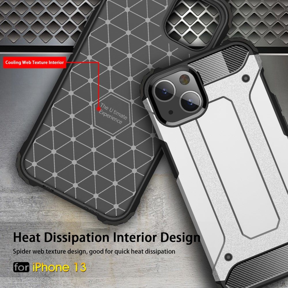 Apple iPhone 13 Hoesje Shock Proof Hybride Back Cover Rood afbeelding 6