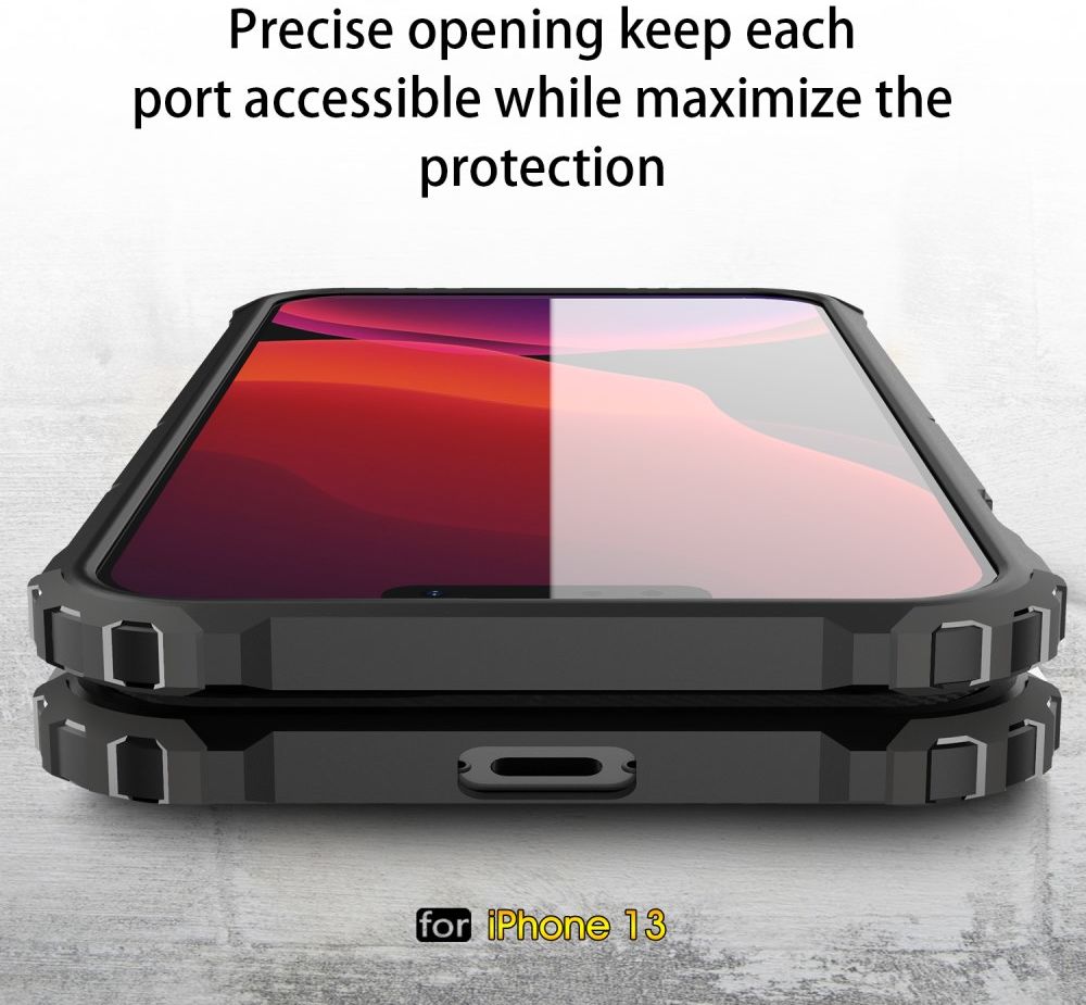 Apple iPhone 13 Hoesje Shock Proof Hybride Back Cover Rood afbeelding 8