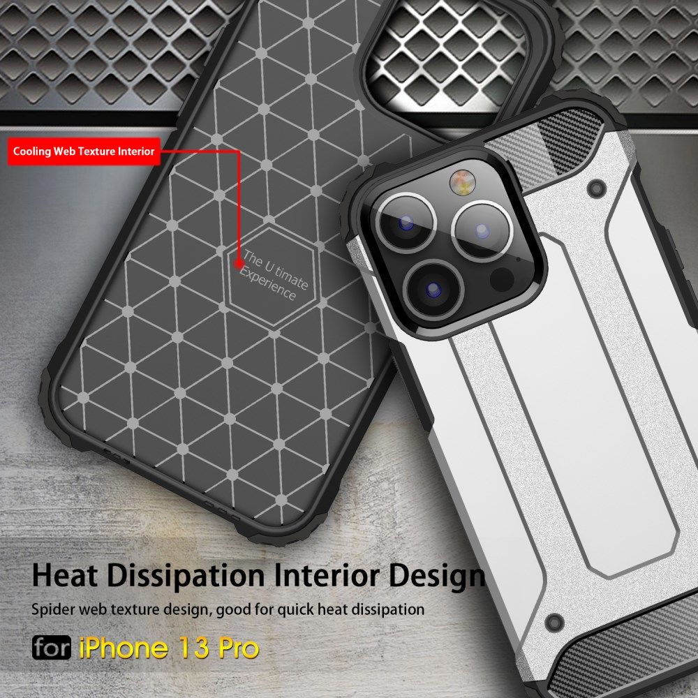 Apple iPhone 13 Pro Hoesje Shock Proof Hybride Back Cover Rood afbeelding 5