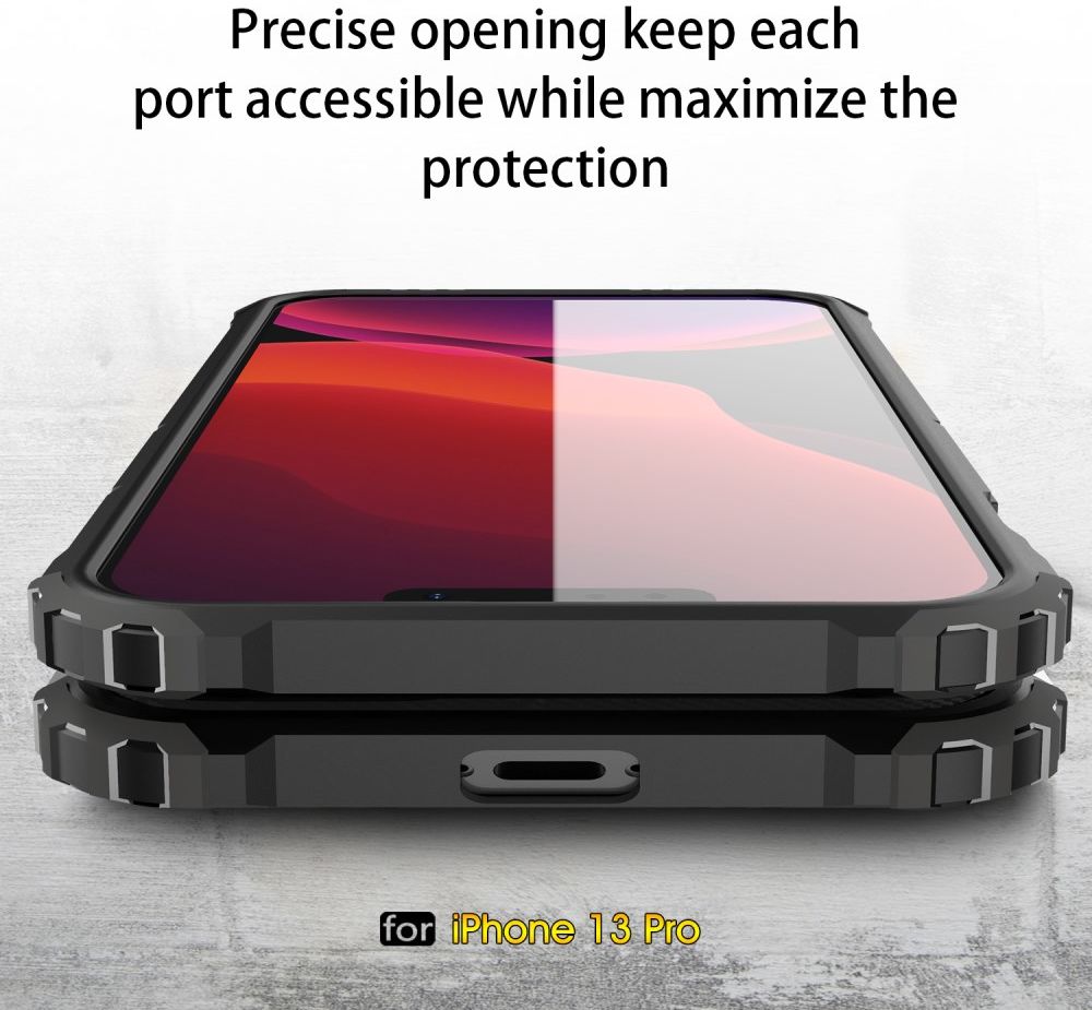 Apple iPhone 13 Pro Hoesje Shock Proof Hybride Back Cover Rood afbeelding 6