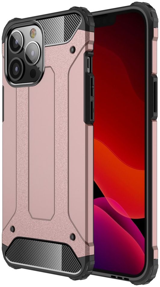 Apple iPhone 13 Pro Max Hoesje Shock Proof Hybride Back Cover Roze afbeelding 1