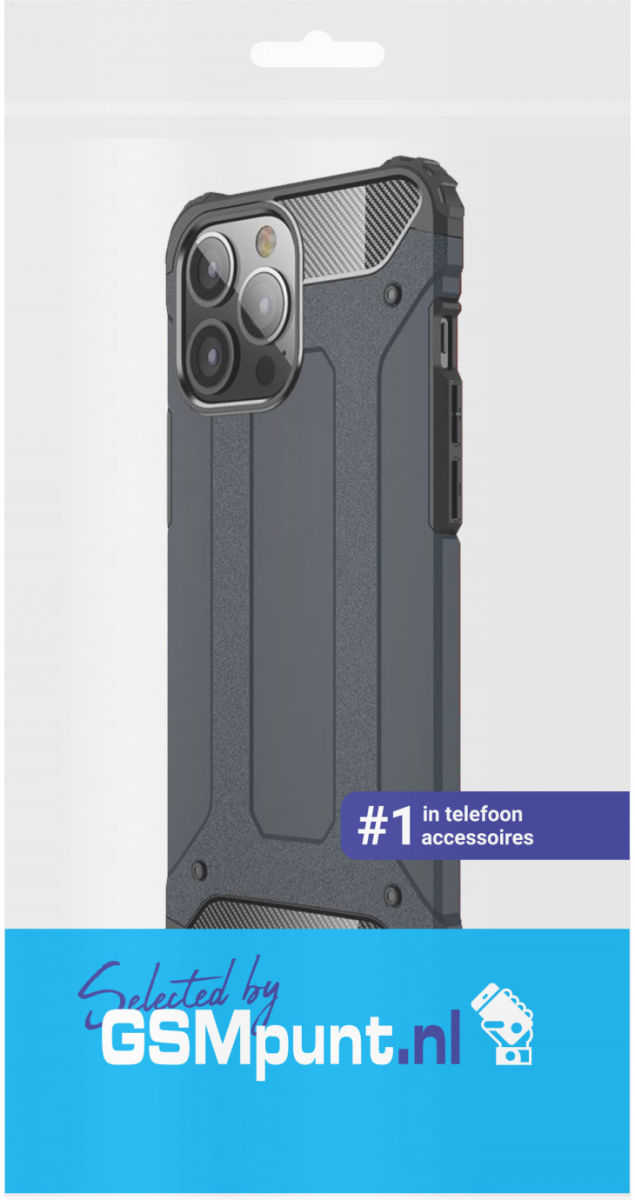 Apple iPhone 13 Pro Max Hoesje Shock Proof Hybride Back Cover Navy afbeelding 2