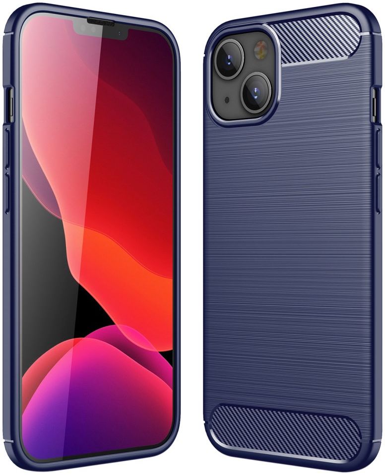 Apple iPhone 13 Mini Hoesje Geborsteld TPU Flexibele Back Cover Blauw afbeelding 5