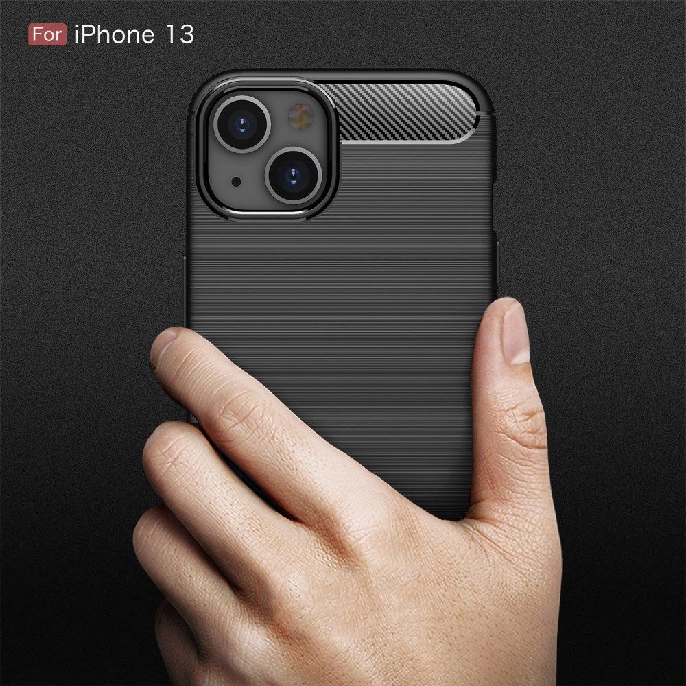 Apple iPhone 13 Mini Hoesje Geborsteld TPU Flexibele Back Cover Blauw afbeelding 11