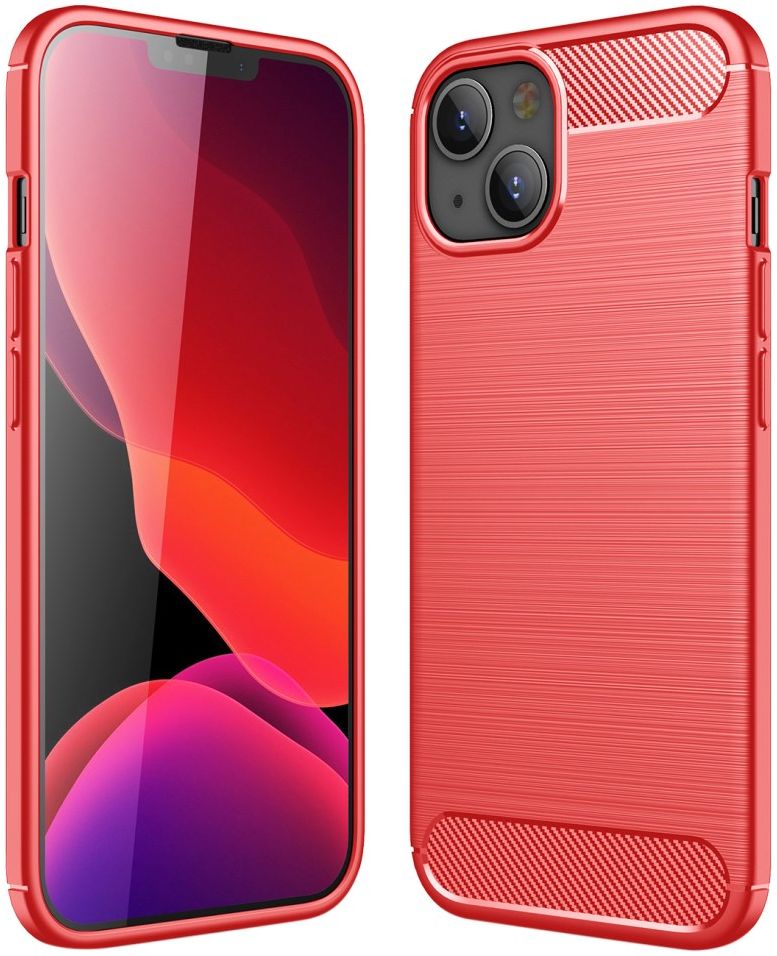 Apple iPhone 13 Hoesje Geborsteld TPU Flexibele Back Cover Rood afbeelding 5