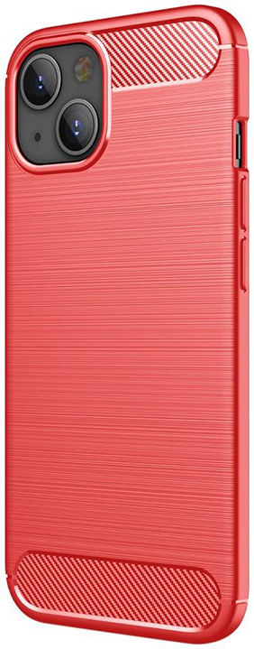 Apple iPhone 13 Hoesje Geborsteld TPU Flexibele Back Cover Rood afbeelding 1