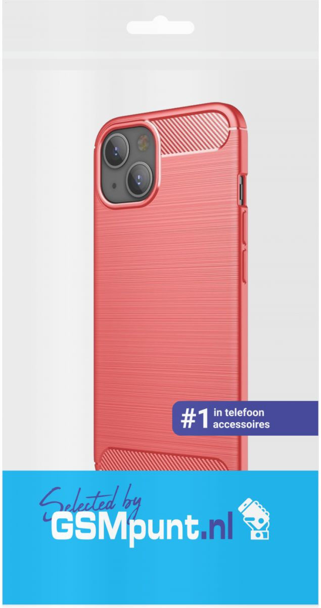 Apple iPhone 13 Hoesje Geborsteld TPU Flexibele Back Cover Rood afbeelding 4