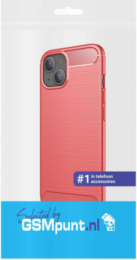Apple iPhone 13 Hoesje Geborsteld TPU Flexibele Back Cover Rood afbeelding 4