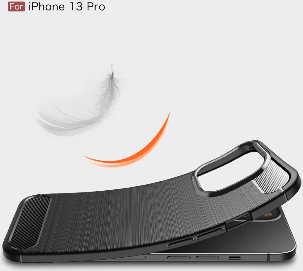 Apple iPhone 13 Pro Hoesje Geborsteld TPU Flexibele Back Cover Zwart afbeelding 9