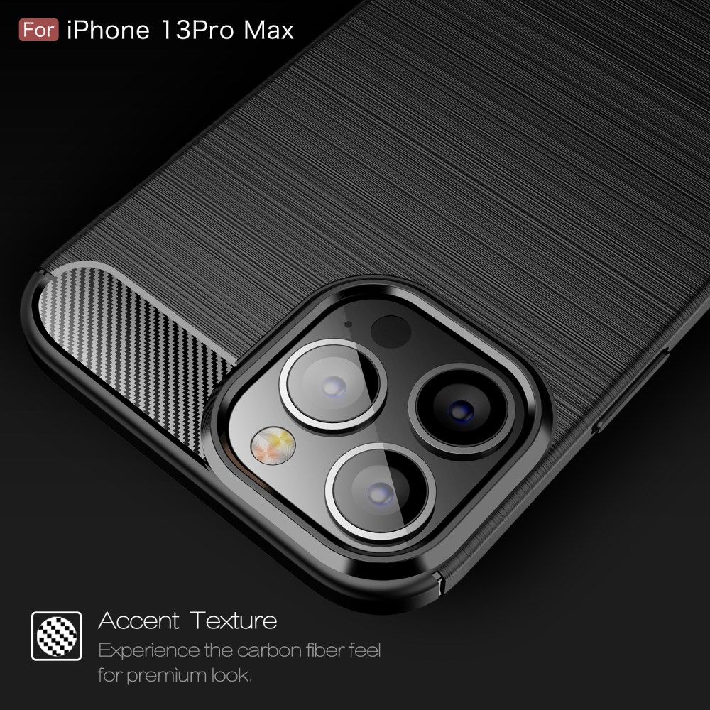 Apple iPhone 13 Pro Max Hoesje Geborsteld TPU Back Cover Zwart afbeelding 11