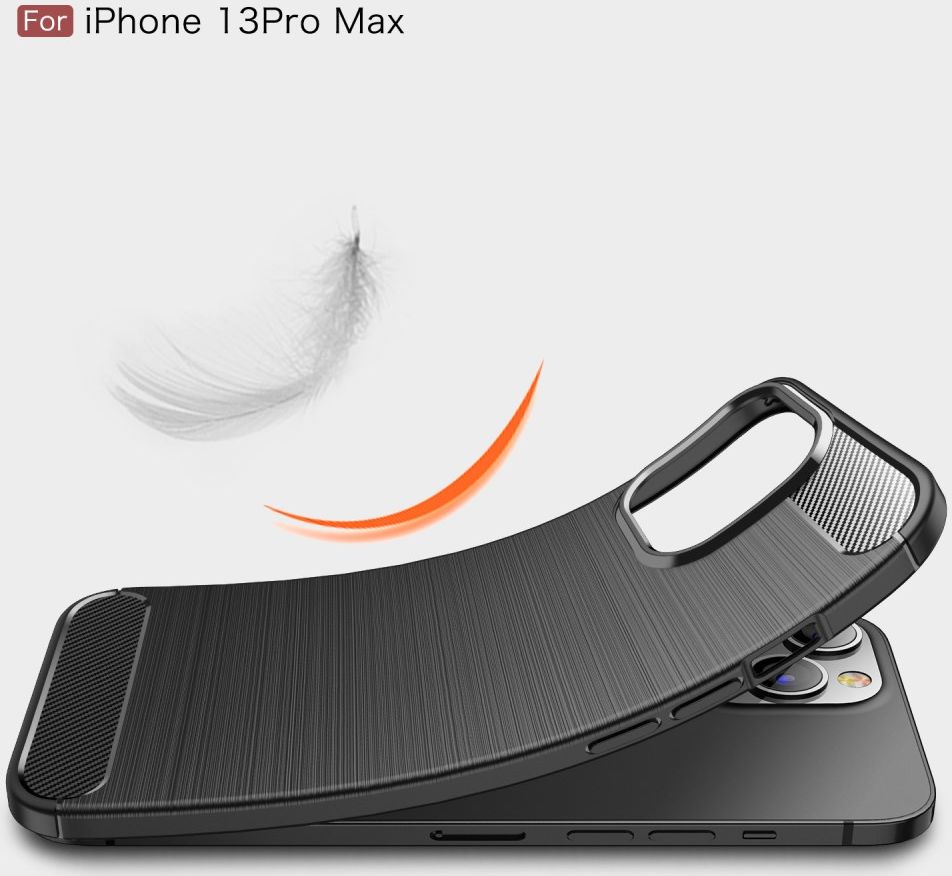 Apple iPhone 13 Pro Max Hoesje Geborsteld TPU Back Cover Zwart afbeelding 8