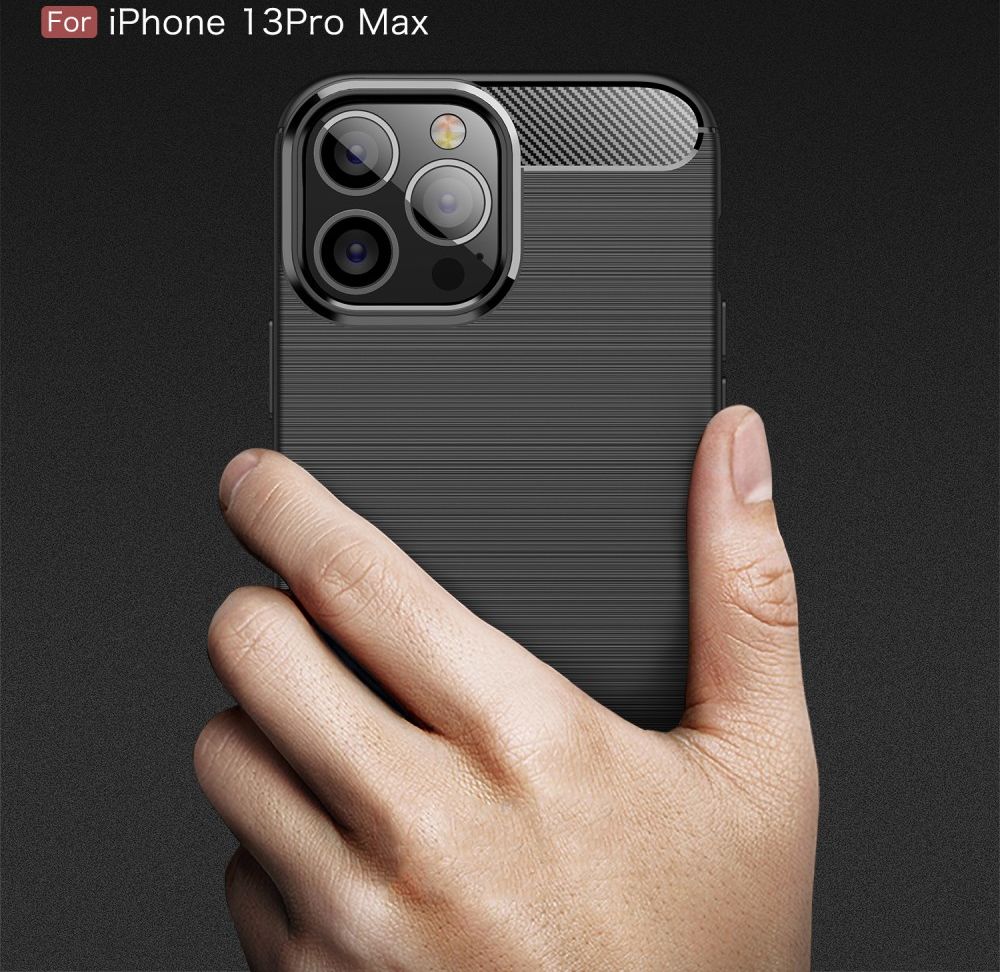 Apple iPhone 13 Pro Max Hoesje Geborsteld TPU Back Cover Zwart afbeelding 10