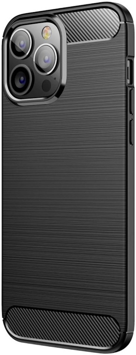 Apple iPhone 13 Pro Max Hoesje Geborsteld TPU Back Cover Zwart afbeelding 1