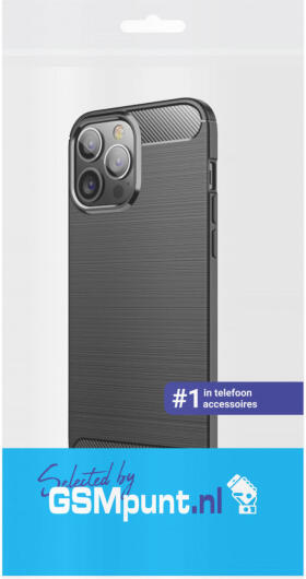 Apple iPhone 13 Pro Max Hoesje Geborsteld TPU Back Cover Zwart afbeelding 2
