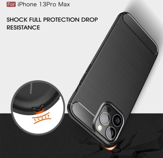 Apple iPhone 13 Pro Max Hoesje Geborsteld TPU Back Cover Zwart afbeelding 6