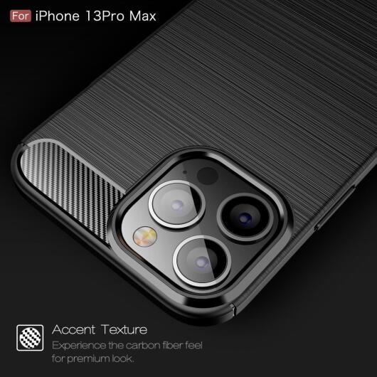 Apple iPhone 13 Pro Max Hoesje Geborsteld TPU Back Cover Zwart afbeelding 11
