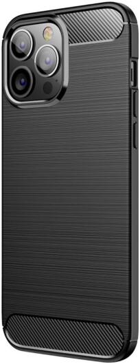 Apple iPhone 13 Pro Max Hoesje Geborsteld TPU Back Cover Zwart afbeelding 1