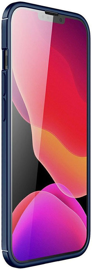 Apple iPhone 13 Mini Hoesje Siliconen Carbon TPU Back Cover Blauw afbeelding 2
