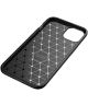 Apple iPhone 13 Hoesje Siliconen Carbon TPU Back Cover Zwart