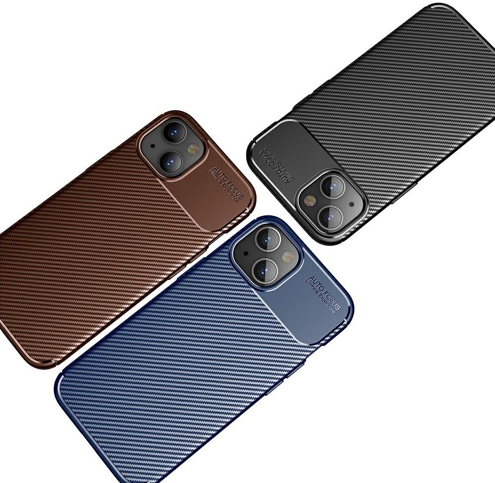 Apple iPhone 13 Hoesje Siliconen Carbon TPU Back Cover Zwart afbeelding 11