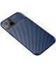 Apple iPhone 13 Hoesje Siliconen Carbon TPU Back Cover Blauw