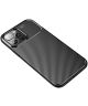 Apple iPhone 13 Pro Hoesje Siliconen Carbon TPU Back Cover Zwart