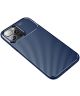 Apple iPhone 13 Pro Hoesje Siliconen Carbon TPU Back Cover Blauw