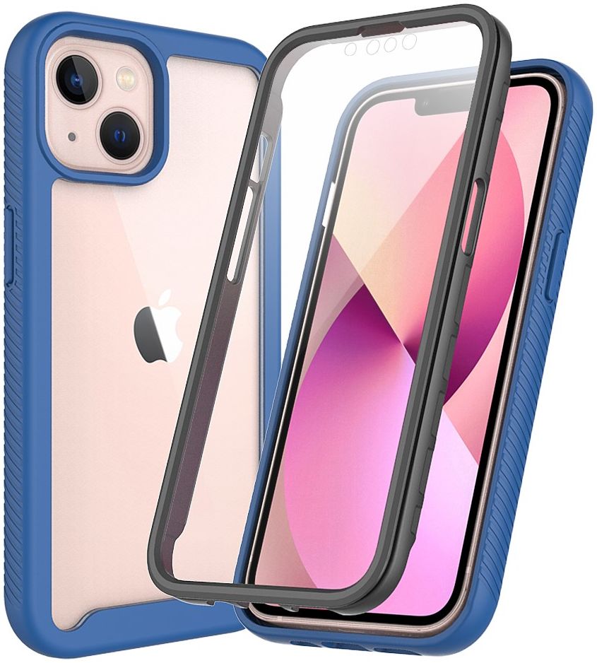 Apple iPhone 13 Mini Hoesje Full Protect 360° Cover Hybride Blauw afbeelding 1