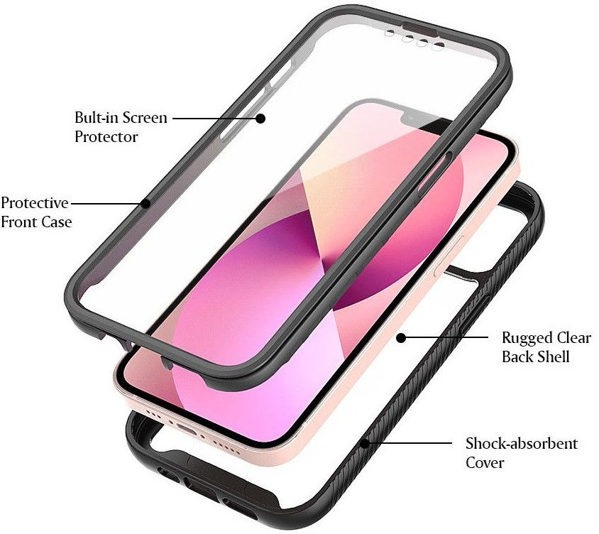 Apple iPhone 13 Mini Hoesje Full Protect 360° Cover Hybride Blauw afbeelding 9