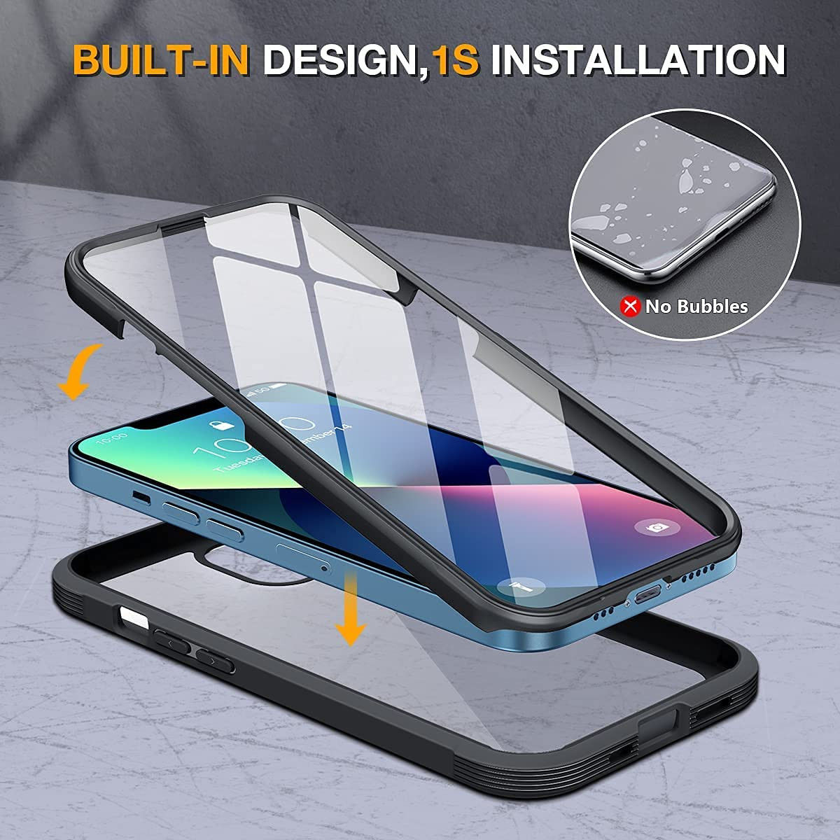 Apple iPhone 13 Mini Hoesje Full Protect 360° Cover Hybride Blauw afbeelding 10