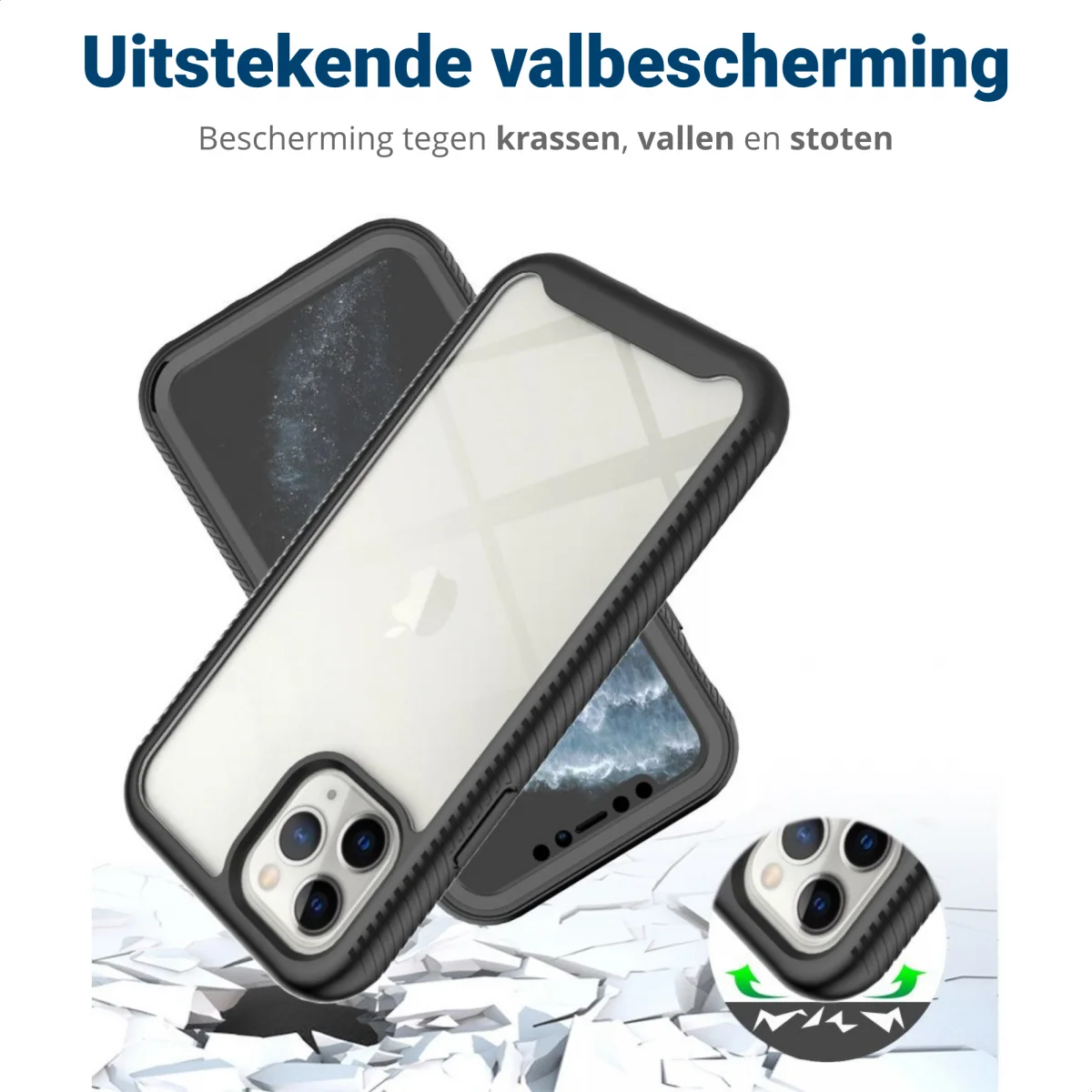 Apple iPhone 13 Mini Hoesje Full Protect 360° Cover Hybride Blauw afbeelding 4