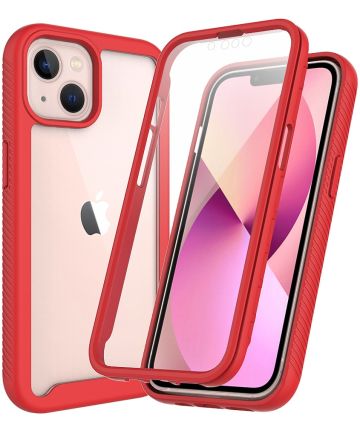 Apple iPhone 13 Hoesje Full Protect 360° Cover Hybride Rood Hoesjes