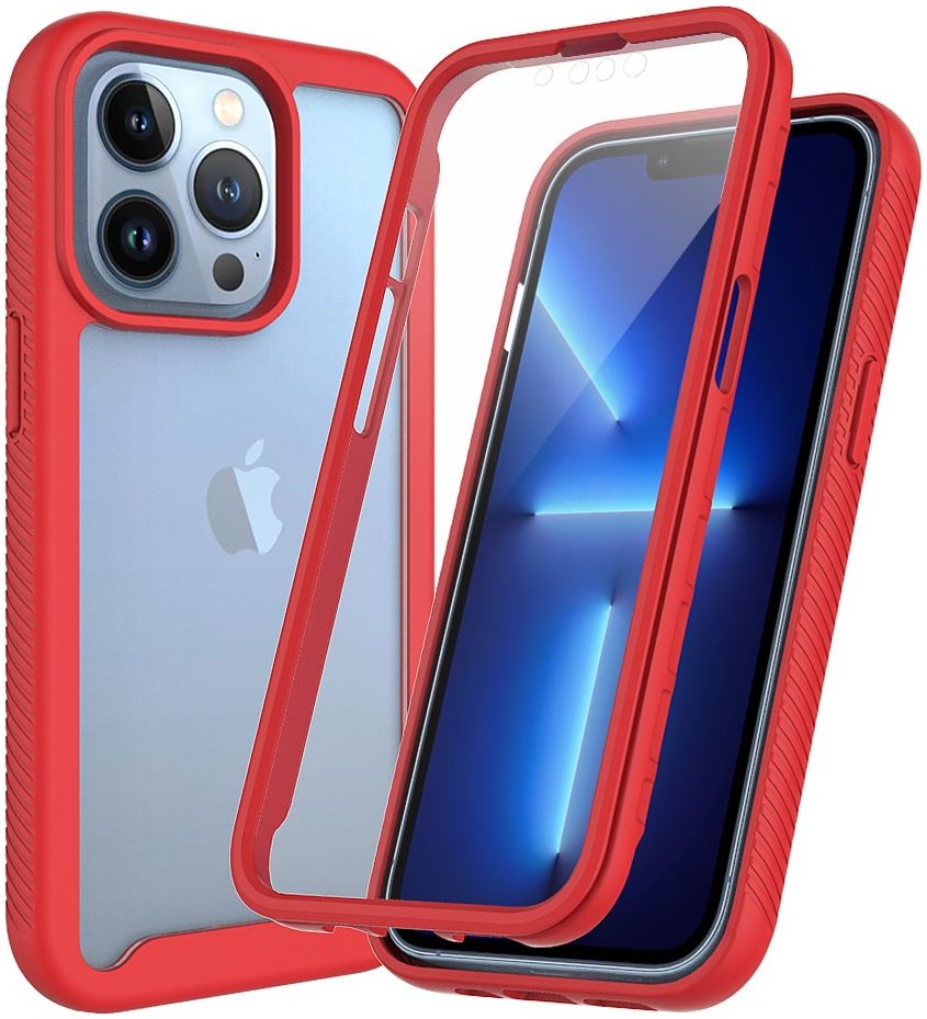 Apple iPhone 13 Pro Hoesje Full Protect 360° Cover Hybride Rood afbeelding 1