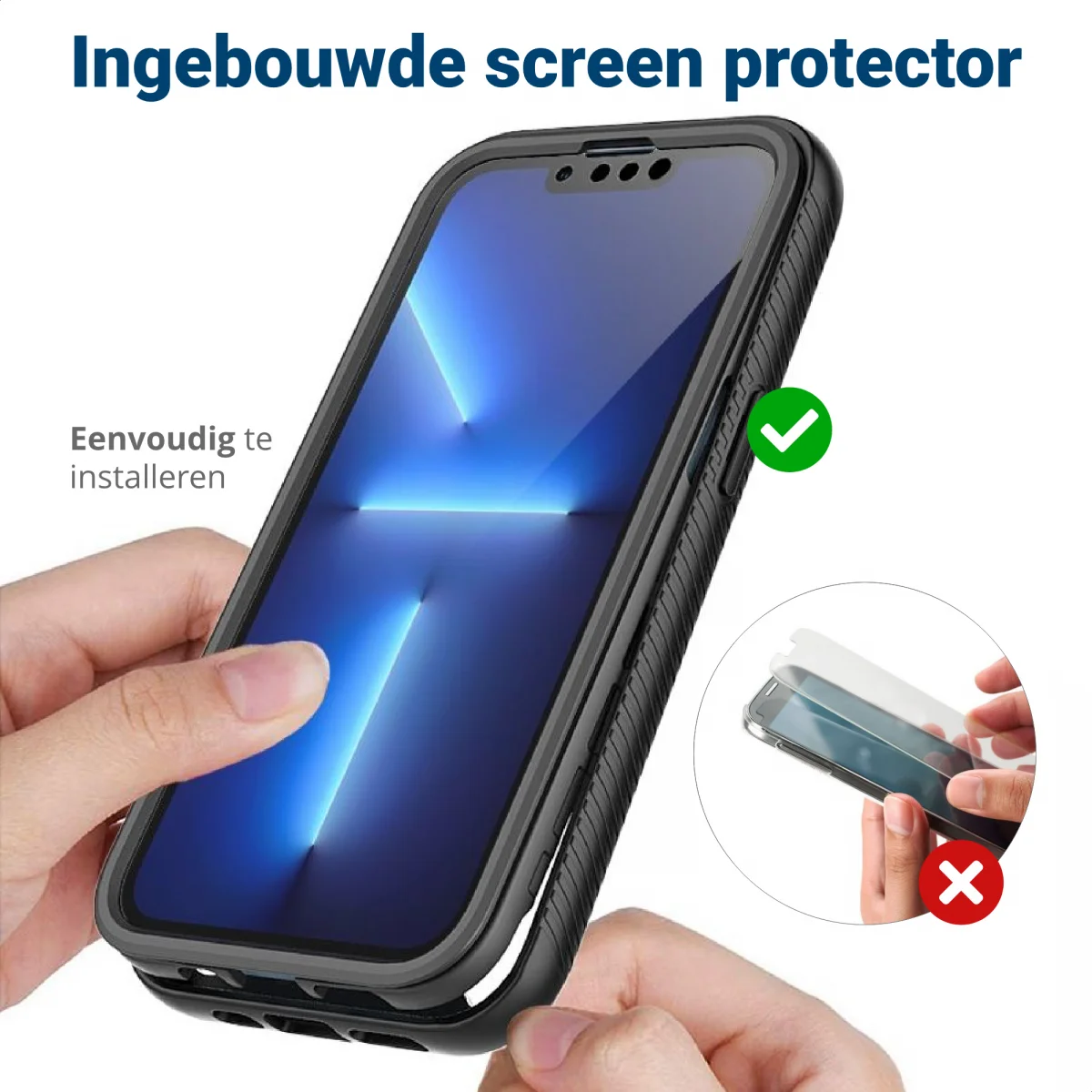 Apple iPhone 13 Pro Hoesje Full Protect 360° Cover Hybride Rood afbeelding 7
