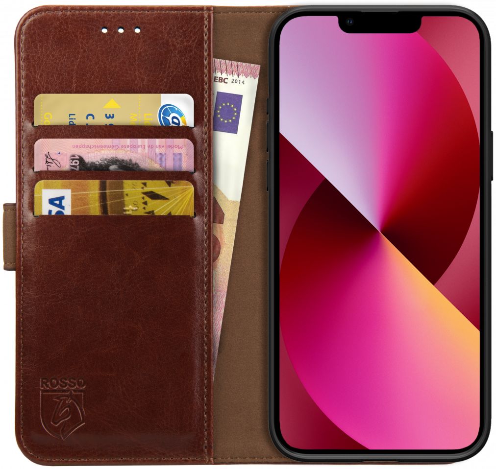 Rosso Element Apple iPhone 13 Hoesje Book Cover Bruin afbeelding 1