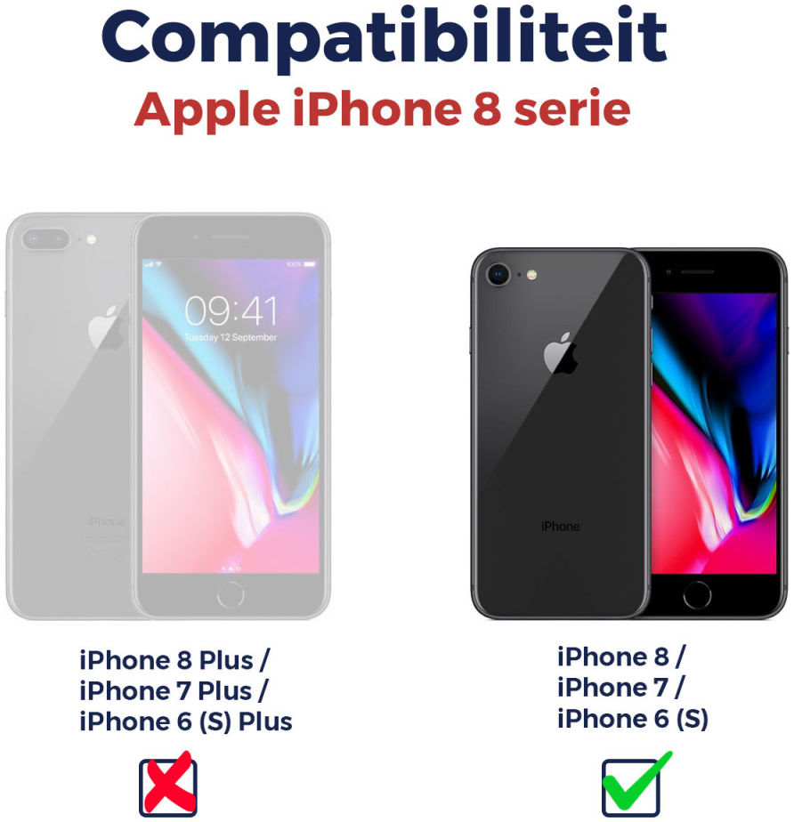 Rosso Element 2-in-1 iPhone 6/7/8/SE (2020/2022) Hoesje Zwart afbeelding 9