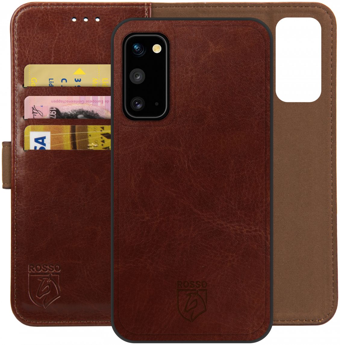 Rosso Element 2-in-1 Samsung Galaxy S20 Hoesje Bruin afbeelding 1