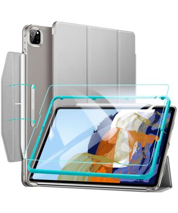 ESR Ascend Tri-Fold Hoes + Tempered Glass Apple iPad Pro 11 2021 Grijs Hoesjes