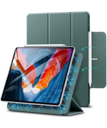 ESR Rebound Magnetic Apple iPad Pro 12.9 2020/2021 Hoes Tri-Fold Groen Hoesjes
